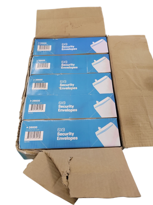 Aimoh 6 x 9 Self-Seal Security White Catalog Envelopes - 1 Case - 5 Packs - 500 Envelopes - 28lb, Security Tinted, Ultra Strong Quick-Seal, 6x9 inch (38600-CS)