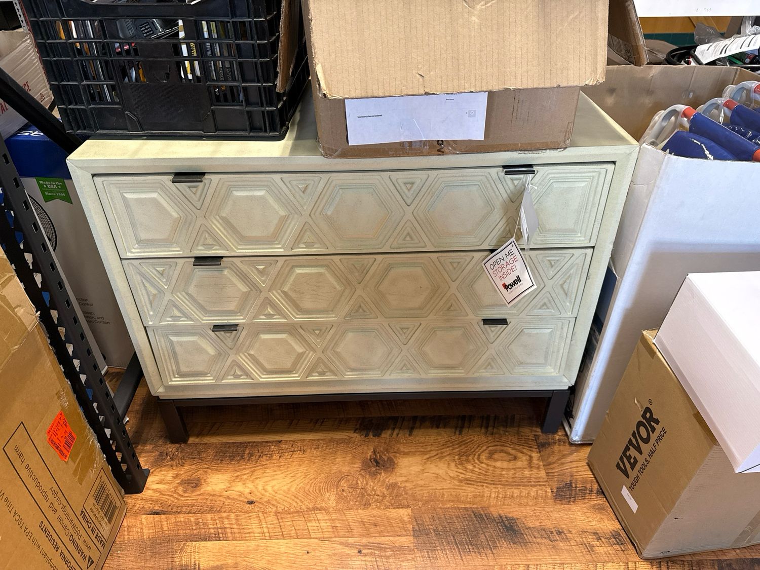 Cream 3 Drawer Console