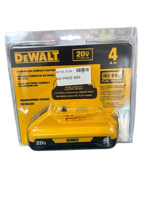 DEWALT 20V MAX Compact Lithium-Ion 4.0Ah Battery Pack DCB240  .