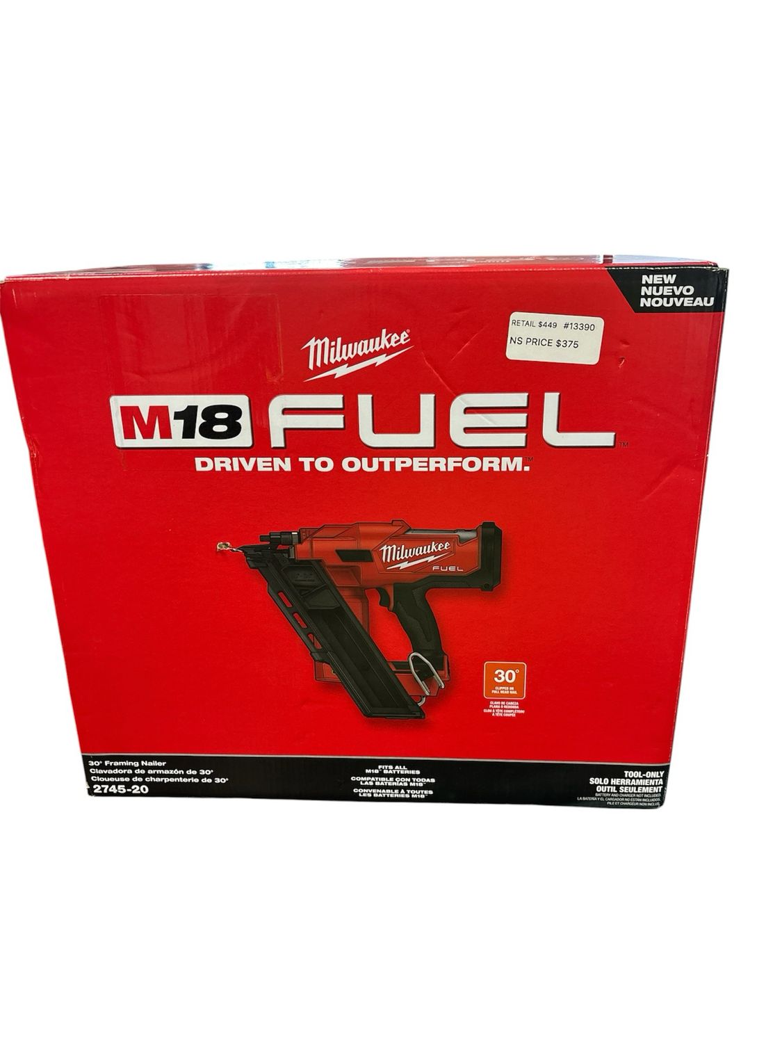 Milwaukee M18 FUEL 3-1/2 in. 18-Volt 30-Degree Lithium-Ion Brushless Cordless Framing Nailer (Tool-Only) 2745-20