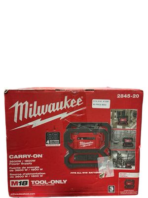 Milwaukee M18 18V Lithium-Ion Cordless 3600-Watt/1800-Watt Battery Powered Power Supply 2845-20
