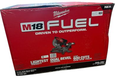 Milwaukee M18 FUEL 18V Lithium-Ion Brushless Cordless 7-1/4 in. Dual Bevel Sliding Compound Miter Saw (Tool-Only) 2733-20 .
