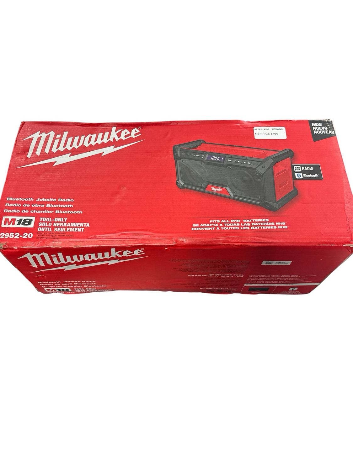 Milwaukee M18 18V Lithium-Ion Cordless Jobsite Radio 2952-20 .