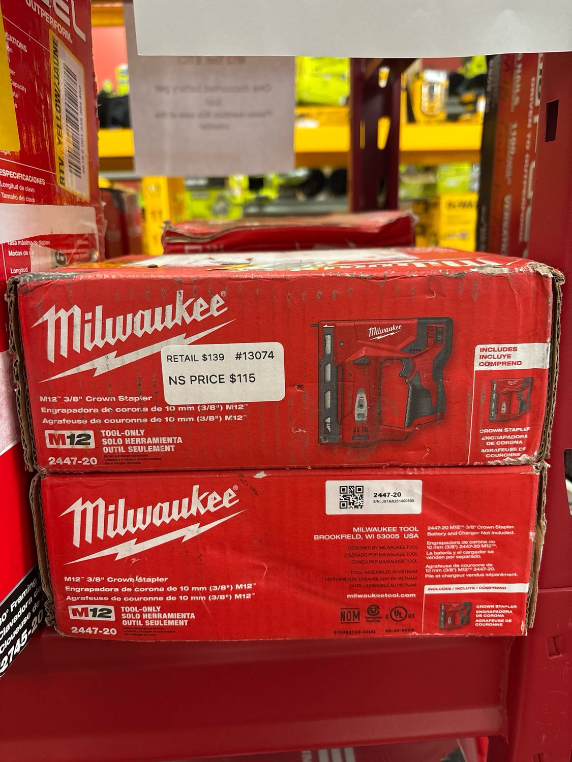 Milwaukee M12 12-Volt Lithium-Ion Cordless 3/8 in. Crown Stapler (Tool-Only) 2447-20  .