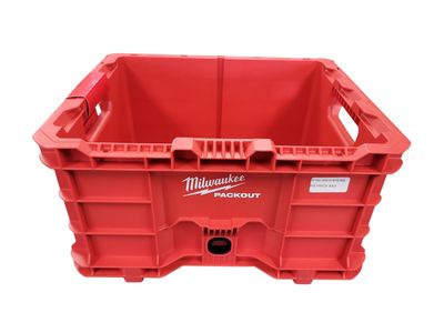 Milwaukee PACKOUT 18.6 in. Tool Storage Crate Bin with Carrying Handles and 50 lbs. Weight Capacity 48-22-8440  .