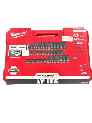 Milwaukee SHOCKWAVE 3/8 in. Drive SAE and Metric 6 Point Impact Socket Set (43-Piece) 49-66-7009