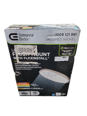 Commercial Electric Flexinstall Oval 16 in. Brushed Nickel Indoor Integrated LED Recessed Ceiling Light with 5CCT Plus DuoBright 91967