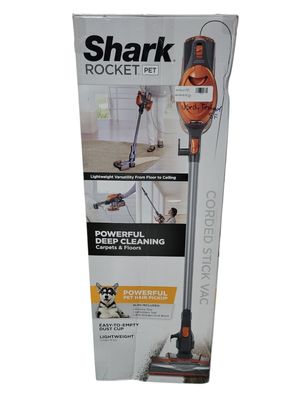 Shark Rocket Bagless Corded Washable Filter Stick Vacuum Cleaner for Hard Floors/ Rugs with Powerful Pet Hair Pickup in Orange HV301  .