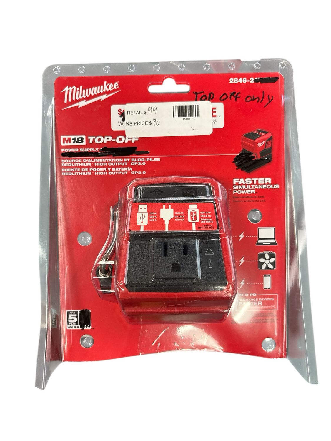 Milwaukee M18 18-Volt Lithium-Ion 175-Watt Powered Compact Inverter for M18 Batteries (Tool-Only) 2846-20