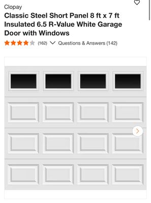 Clopay Classic Steel Short Panel 8 ft x 7 ft Insulated 6.5 R-Value White Garage Door with Windows 518822