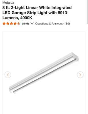Metalux 8 ft. 2-Light Linear White Integrated LED Garage Strip Light with 8913 Lumens, 4000K 8ST2L8040R