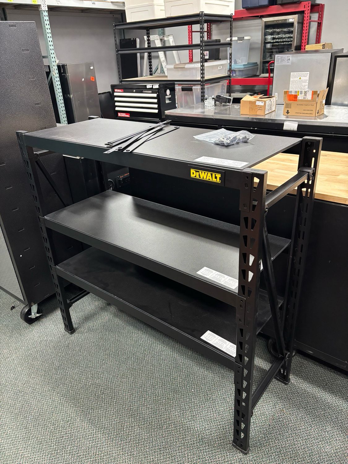 DEWALT 3-Tier Steel Garage Storage Shelving Unit Black (50 in. W x 48 in. H x 18 in. D) DXST4500BLK