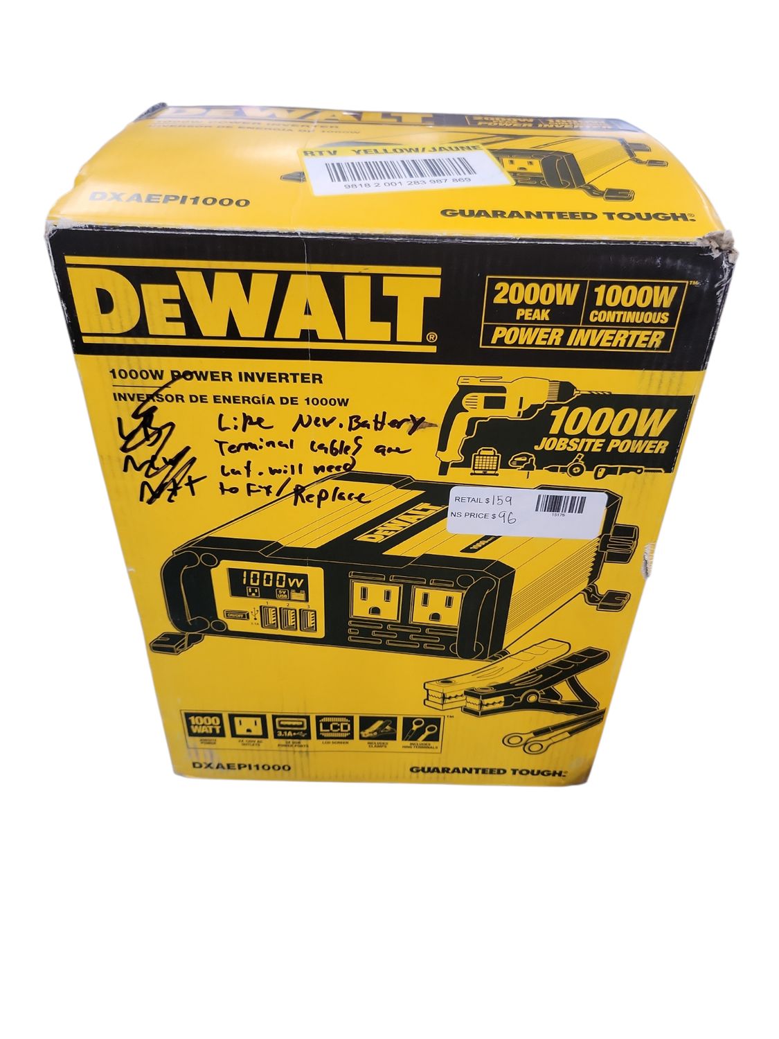 DEWALT 1000-Watt Portable Car Power Inverter with Triple USB Ports DXAEPI1000