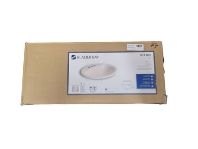 Glacier Bay Aragon 19 in. Drop-In Round Vitreous China Bathroom Sink in Bone 13-0013-4BHD