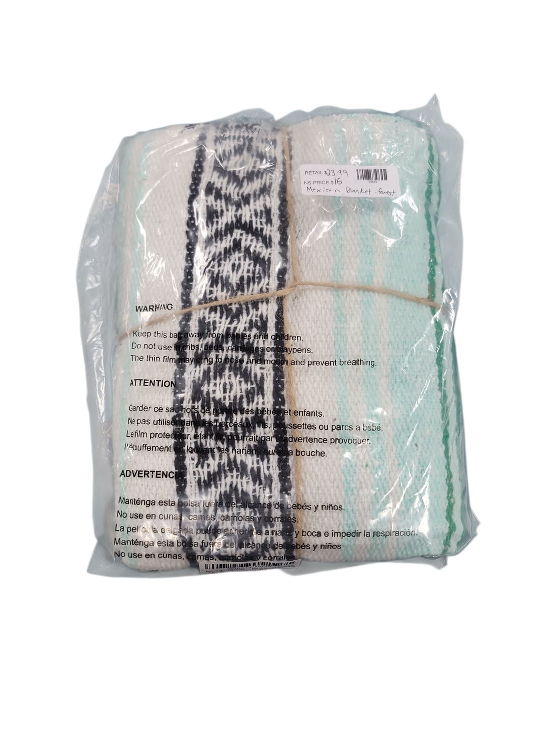 Benevolence LA Authentic Handwoven Large Mexican Blanket 70"x50" | Premium Serape | Yoga, Beach, Picnic, Camping, Outdoor, Travel &amp; Home Décor | Falsa Blankets &amp; Throws - Forest, Pack of 1