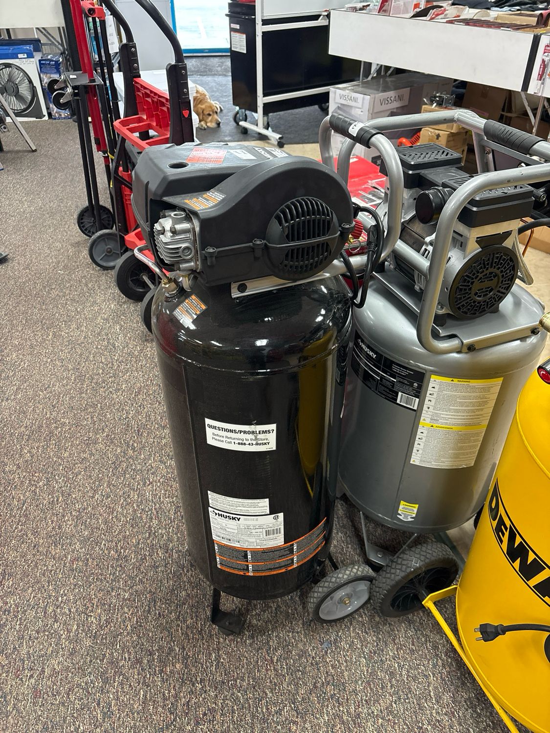 Husky 20 Gal. 200 PSI Oil Free Portable Vertical Electric Air Compressor C202H .