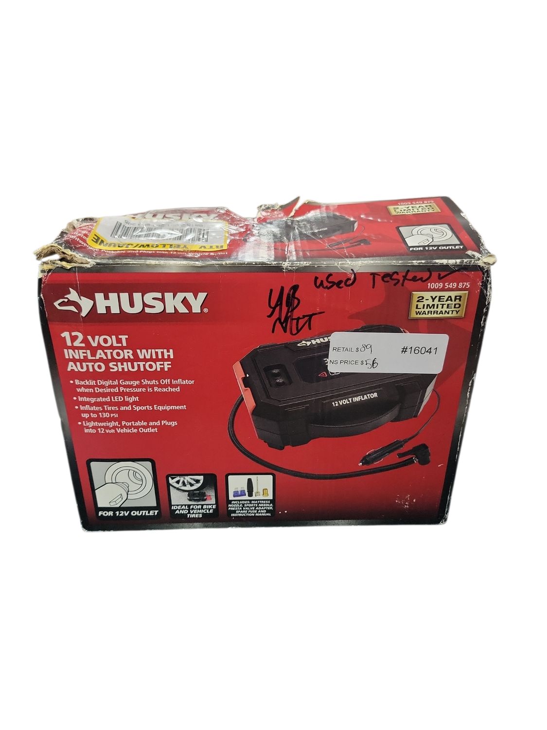 Husky 12 Volt Inflator with Auto Shutoff &amp; Digital Gauge 12V
