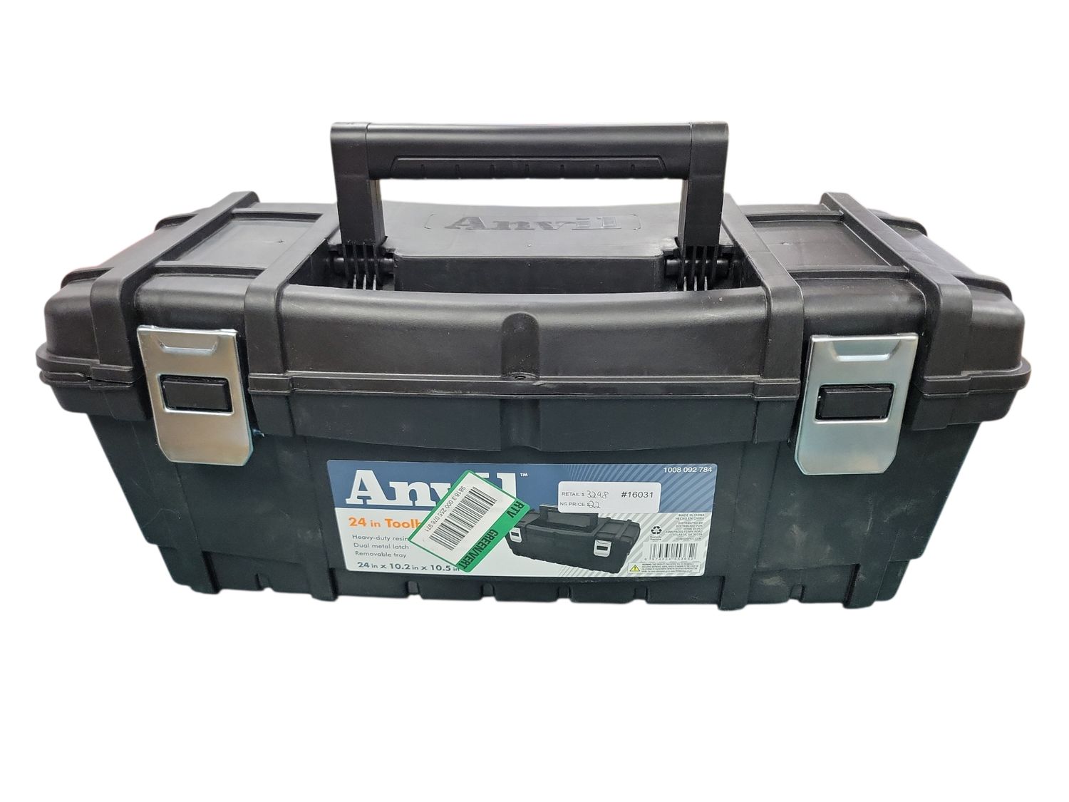 Anvil 24 in. Black Plastic Tool Box THD2015-05A