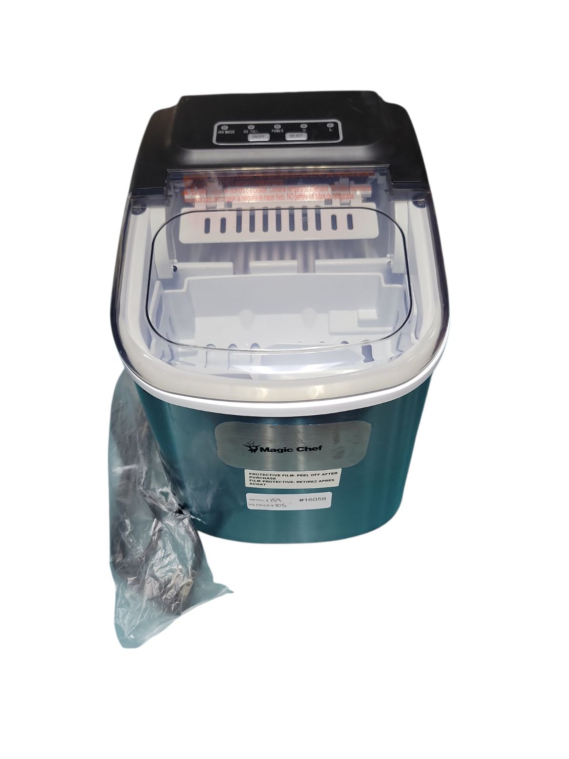 Magic Chef 27 lbs. Bullet Ice Countertop Ice Maker in Stainless Steel HMIM27ST     .