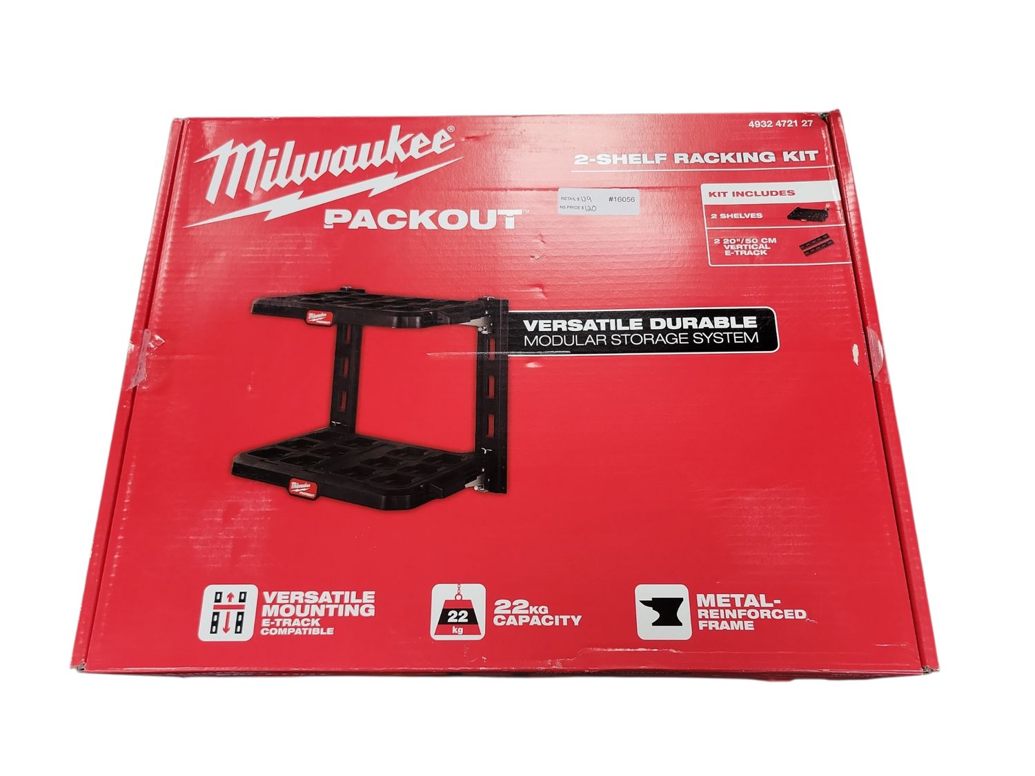 Milwaukee PACKOUT 20 in. H x 22 in. W Slatwall Accessories Black Resin Racking Kit with Metal Reinforced Frame and Handle 48-22-8480