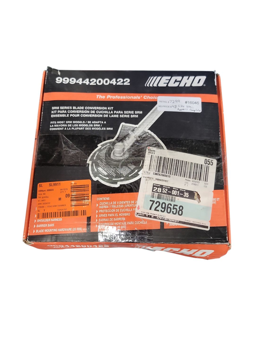 ECHO 8 in. 8-Tooth Brush Blade Conversion Kit (20 mm) 99944200422 .