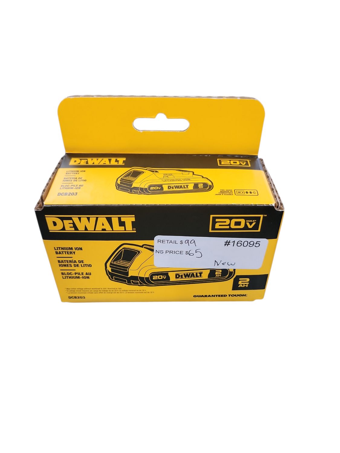 DEWALT 20V MAX Lithium-Ion 2.0Ah Battery DCB203 .