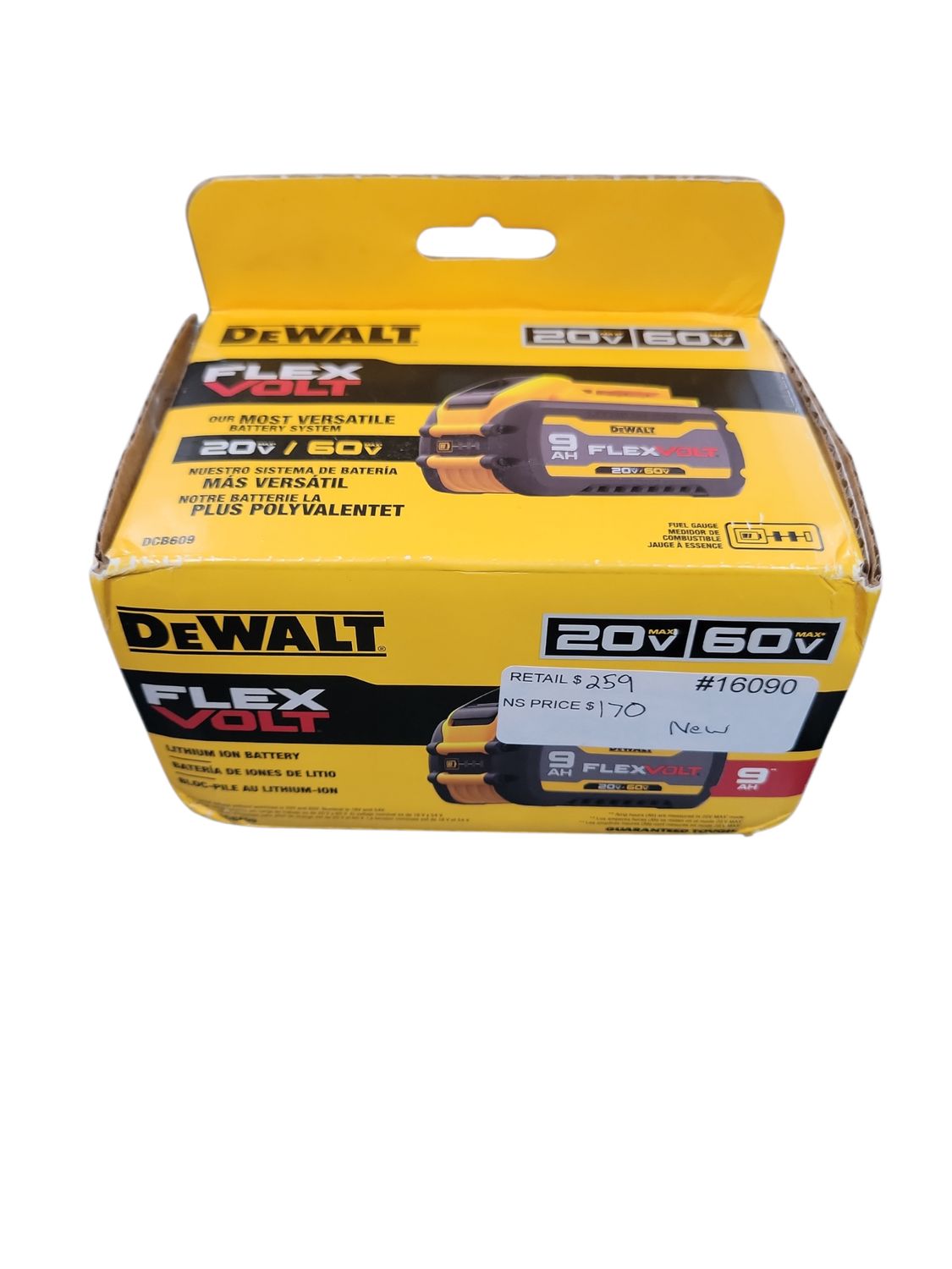 DEWALT FLEXVOLT 20V/60V MAX Lithium-Ion 9.0Ah Battery DCB609    .