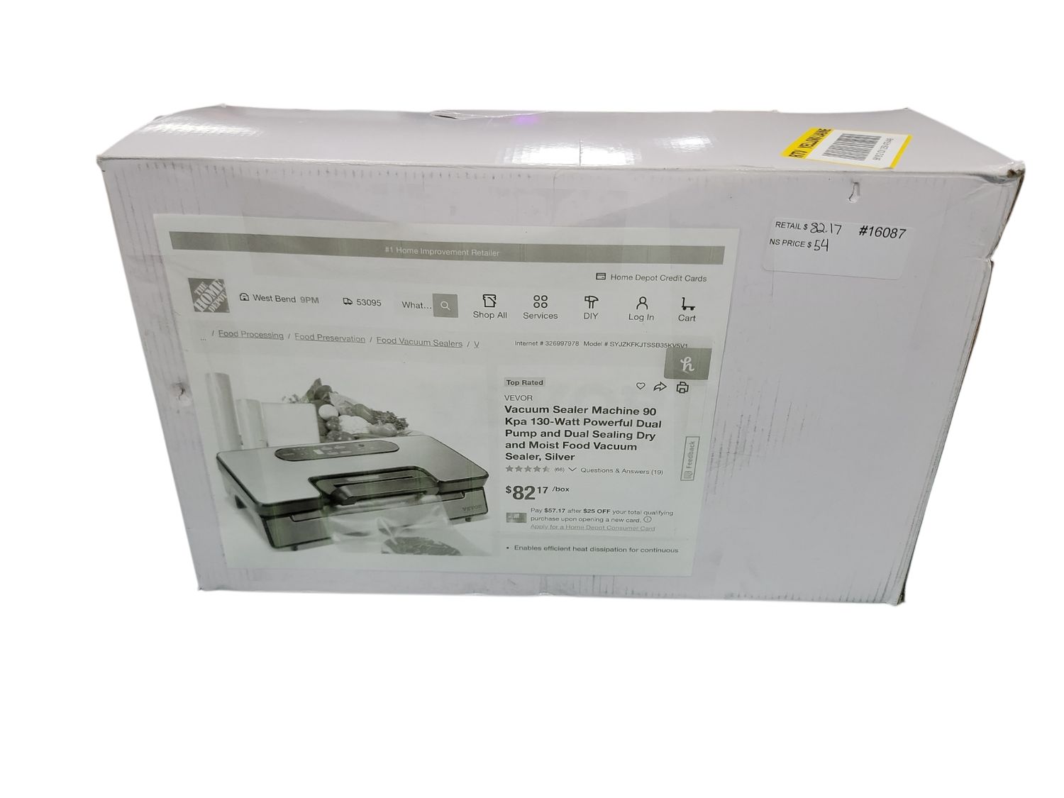 VEVOR Vacuum Sealer Machine 90 Kpa 130-Watt Powerful Dual Pump and Dual Sealing Dry and Moist Food Vacuum Sealer, Silver SYJZKFKJTSSB35KV5V1 .