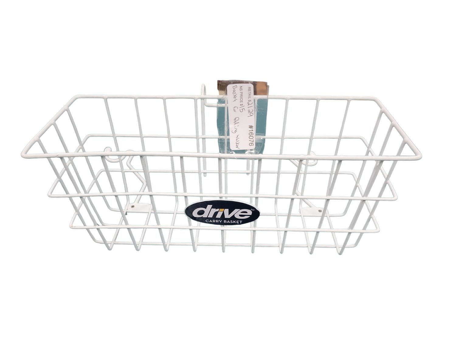 Drive Medical 10200B Walker Basket, Basket for Folding Walker with Cup Holder, White