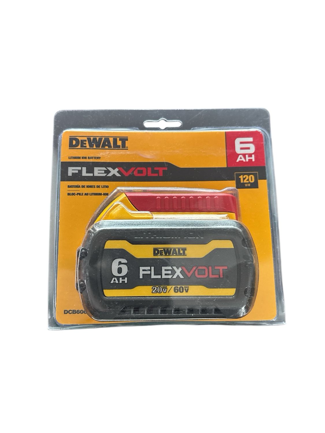 DEWALT FLEXVOLT 20V/60V MAX Lithium-Ion 6.0Ah Battery Pack DCB606  .