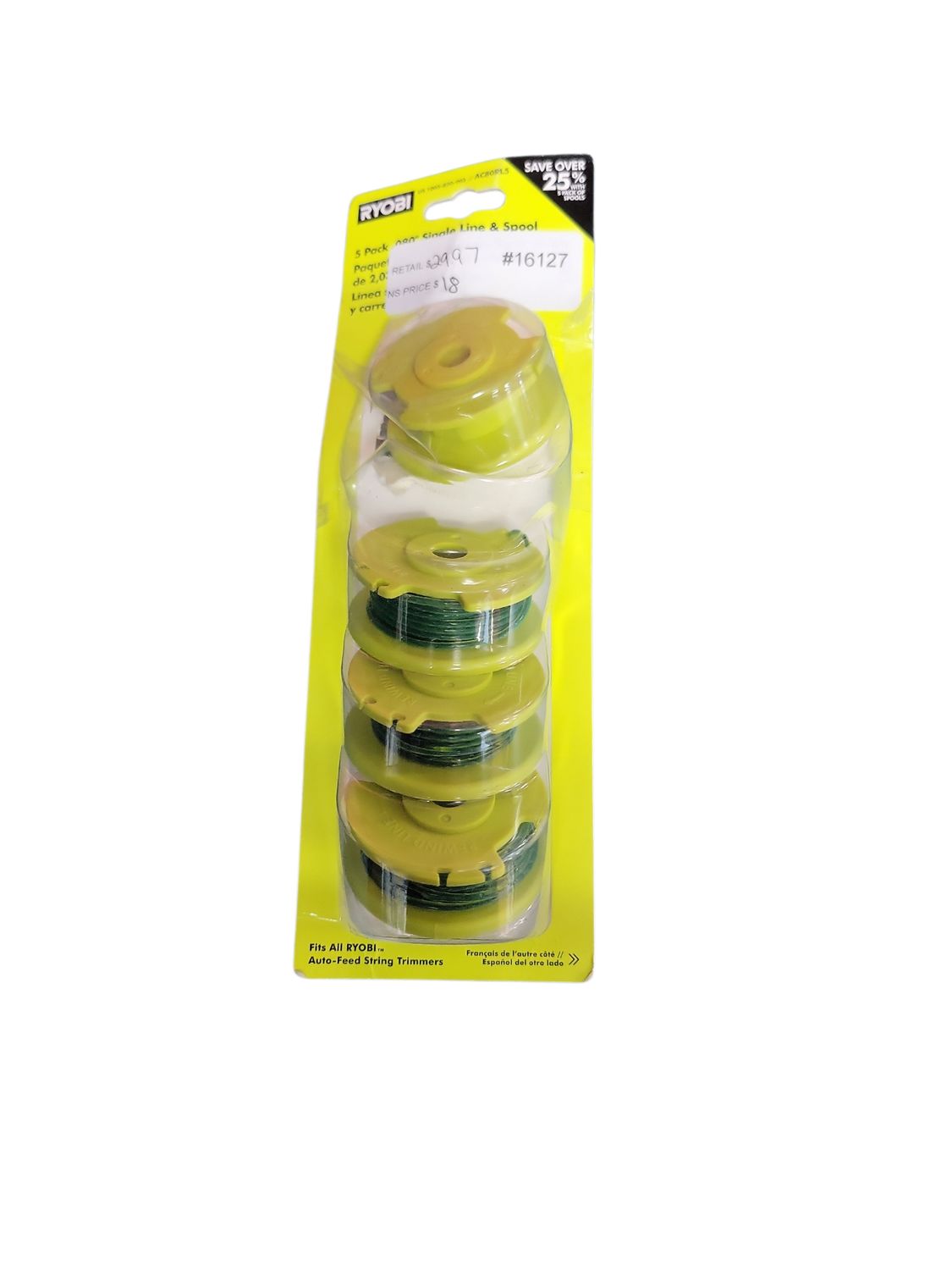 RYOBI 0.080 in. Replacement Auto-Feed Line Spools (5-Pack) AC80RL5    .