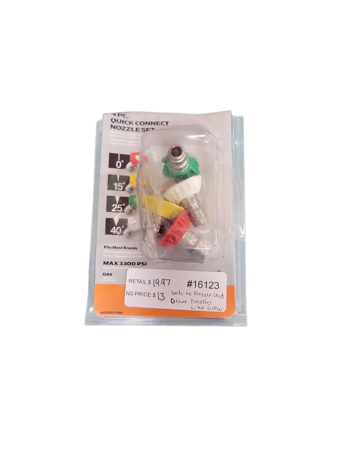 Powercare 3300-PSI Pressure Washer Nozzle Kit AP31077AP .