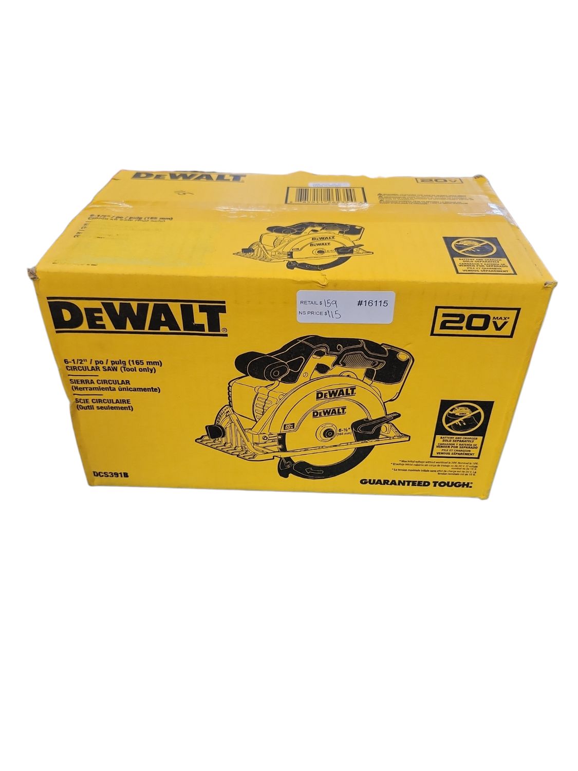 DEWALT 20V MAX Cordless 6.5 in. Sidewinder Style Circular Saw (Tool Only) DCS391B