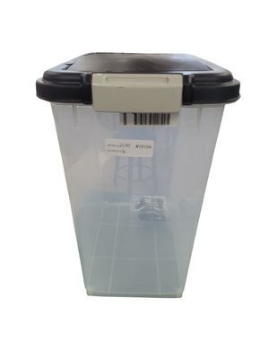 IRIS USA Airtight Pet Food Storage Container with Wheels, Black, 30 lb Capacity - BPA-Free Clear Plastic Bin with Snap-Lid Seal to Keep Kibble, Pellets or Seeds Fresh for Dogs, Cats and Birds
