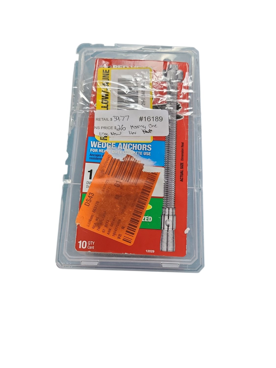 Red Head 1/2 in. x 7 in. Hot-Dipped Galvanized Steel Hex Nut-Head Concrete Indoor/Outdoor Wedge Anchor (10-Pack) 12029