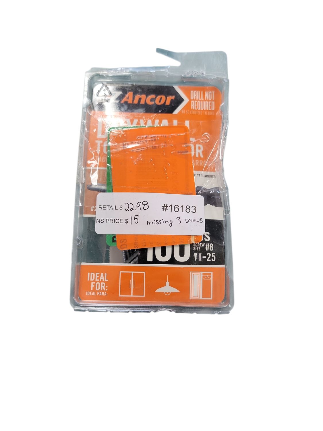 E-Z Ancor Toggle Lock 100 lbs. Philips Drywall Screws Anchors (25-Pack) 25320