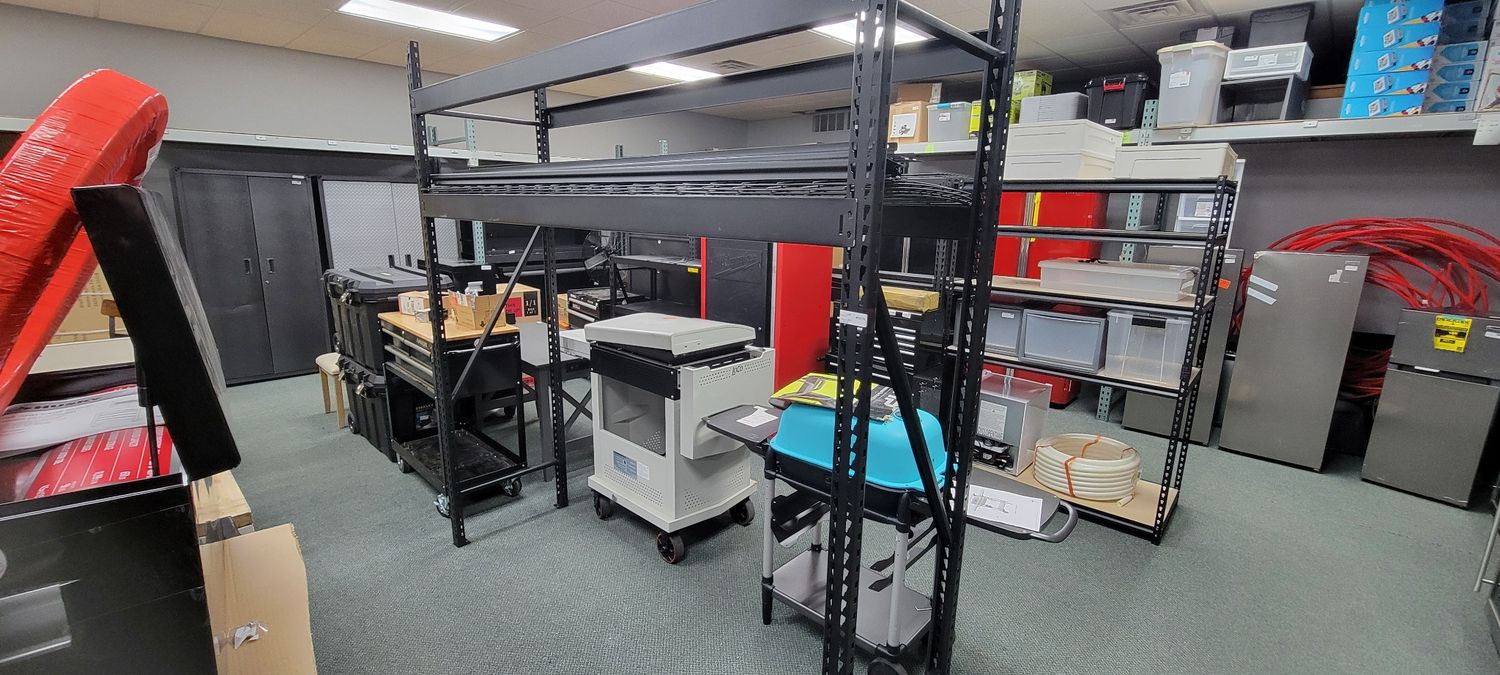 Husky 5-Shelf Metal Industrial Duty Freestanding Garage Storage Shelving Unit in Black (90 in. W x 90 in. H x 24 in. D)  N2W902490W5B  .