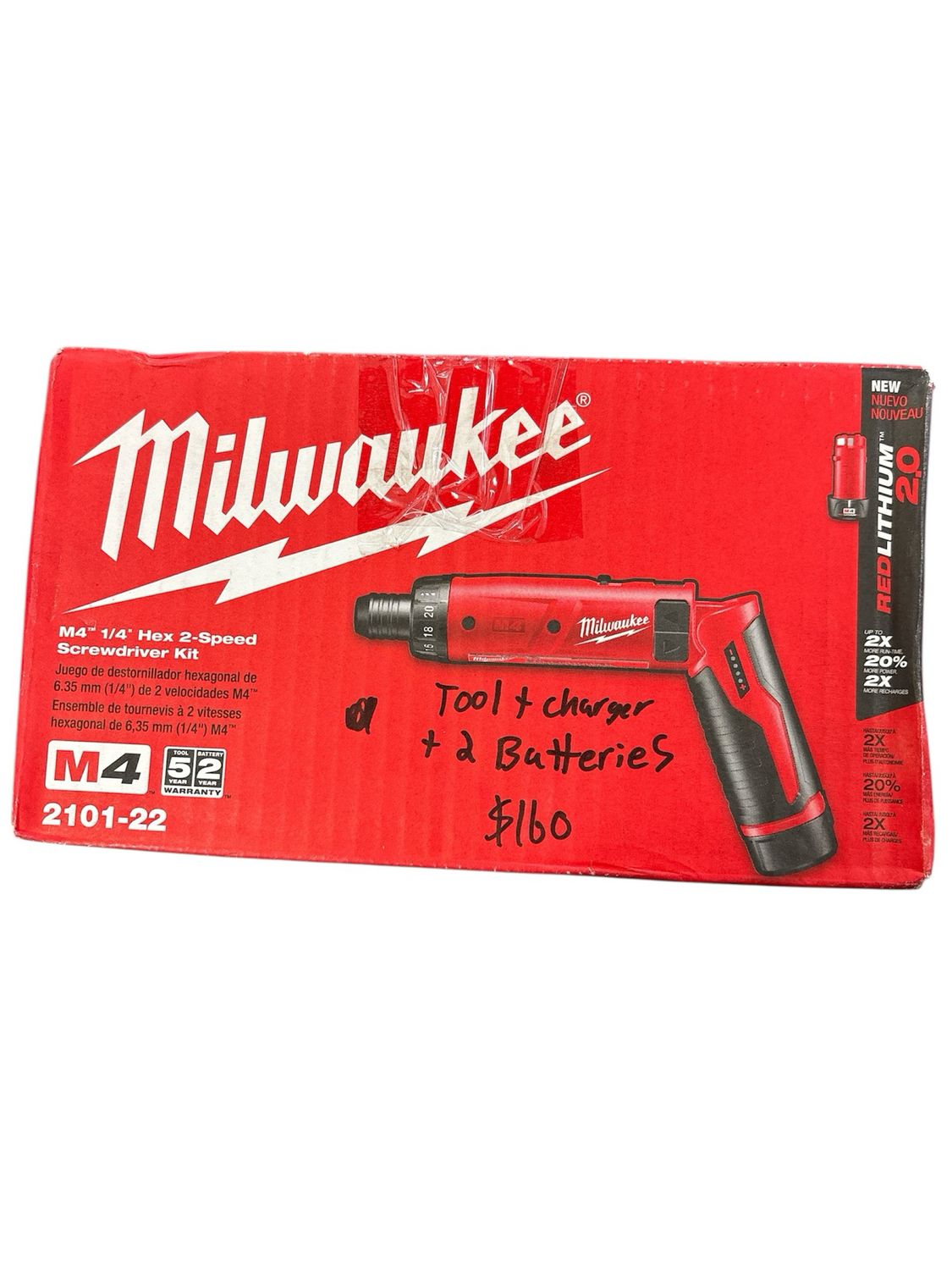 Milwaukee M4 4V Lithium-Ion Cordless 1/4 in. Hex Screwdriver 2-Battery Kit 2101-22