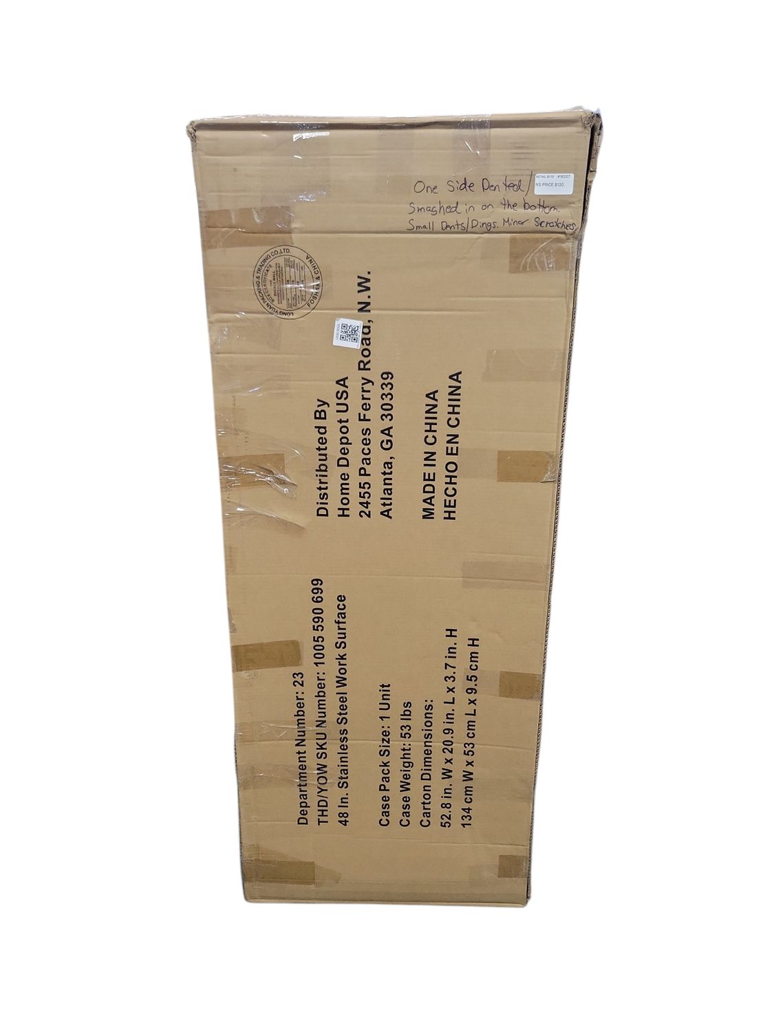 Husky 48 in. W x 18 in. D Stainless Steel Work Surface for Garage Storage System G4800SS-US .