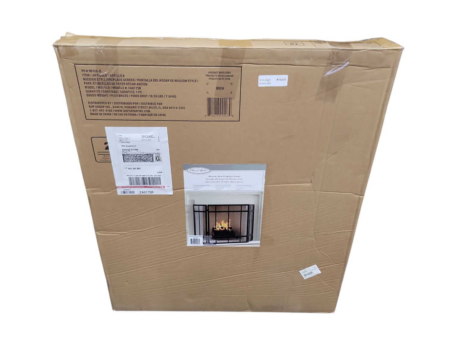 Pleasant Hearth Mission Style 3-Panel Fireplace Screen HOAA52B11