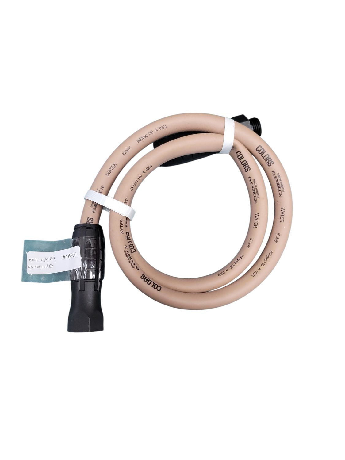 Flexzilla Colors Series 5/8 in. x 5 ft. x 3/4 in. - 11 1/2 GHT Fittings Garden Hose with SwivelGrip in Brown Mulch HFZC505BRS-E