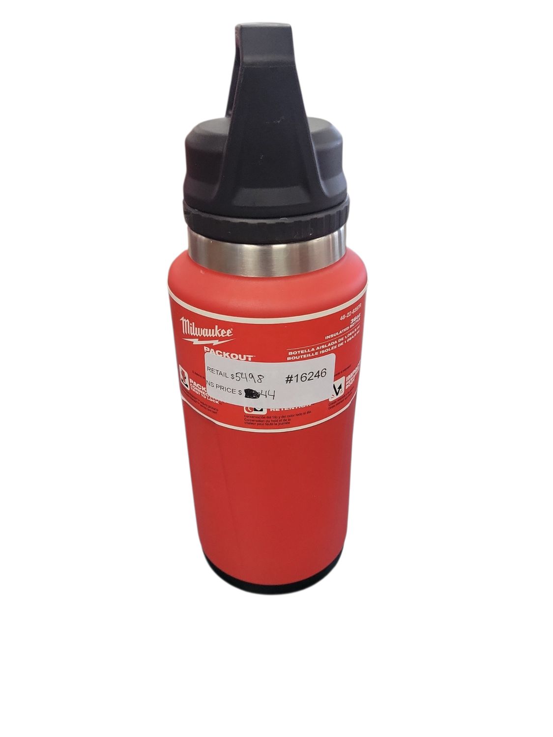 Milwaukee PACKOUT Red 36 oz. Insulated Bottle with Chug Lid 48-22-8397R