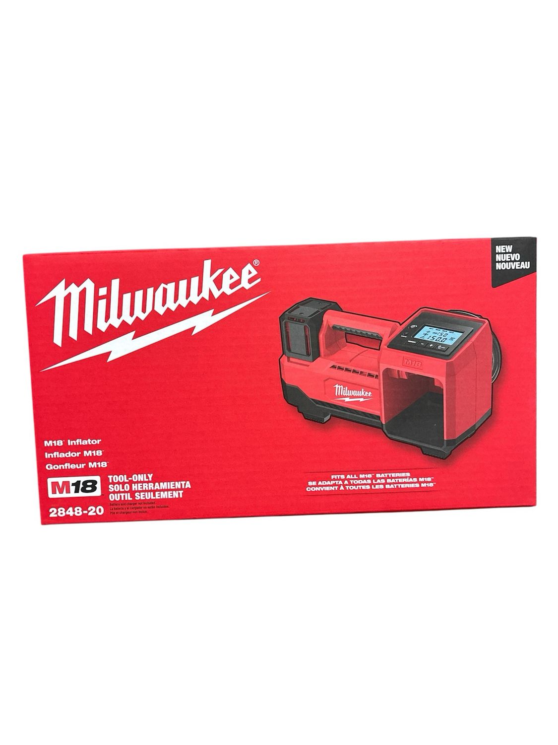 Milwaukee M18 18-Volt Lithium-Ion Cordless Electric Portable Inflator (Tool-Only) 2848-20     .