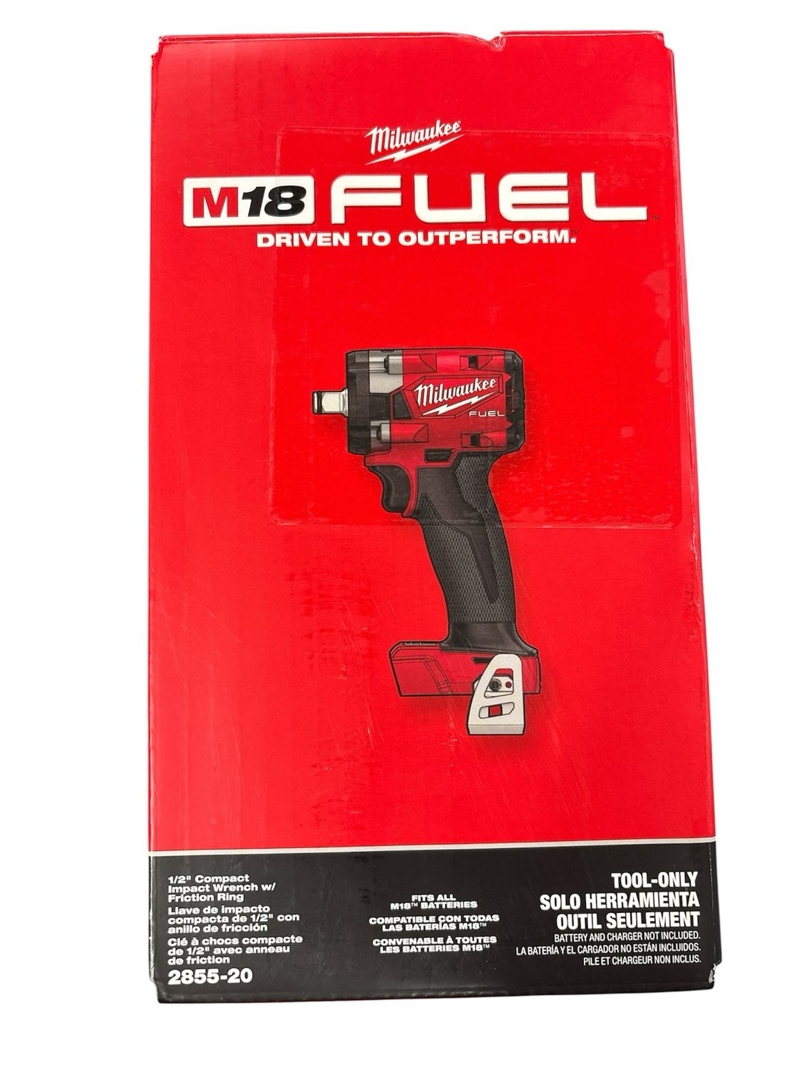 Milwaukee M18 FUEL GEN-3 18V Lithium-Ion Brushless Cordless 1/2 in. Compact Impact Wrench with Friction Ring (Tool-Only) 2855-20 .