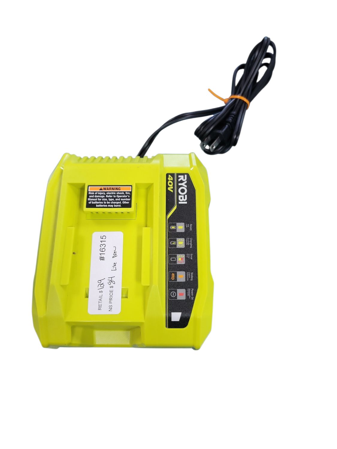 RYOBI 40V Lithium-Ion Rapid Charger OP406A . .