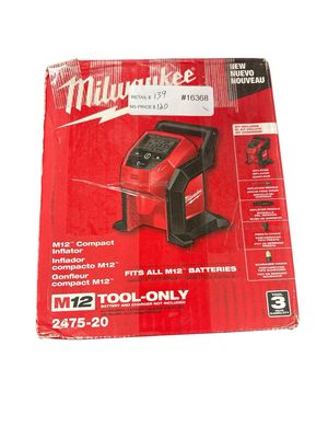 Milwaukee M12 12-Volt Lithium-Ion Cordless Electric Portable Inflator (Tool-Only) 2475-20