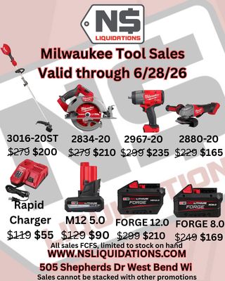 Milwaukee Sales Thru 5/16/26