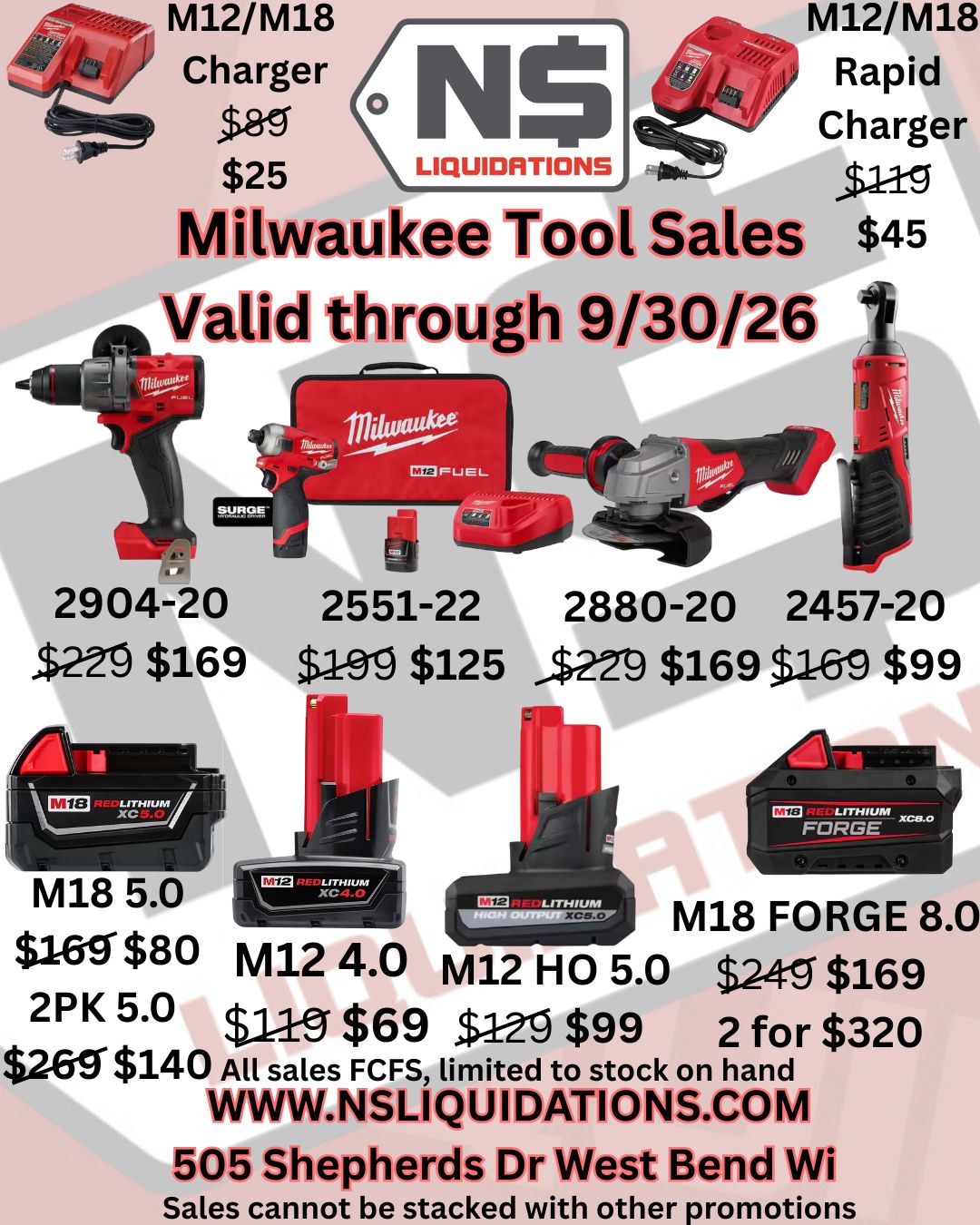 Milwaukee Sales Thru 09/30/26