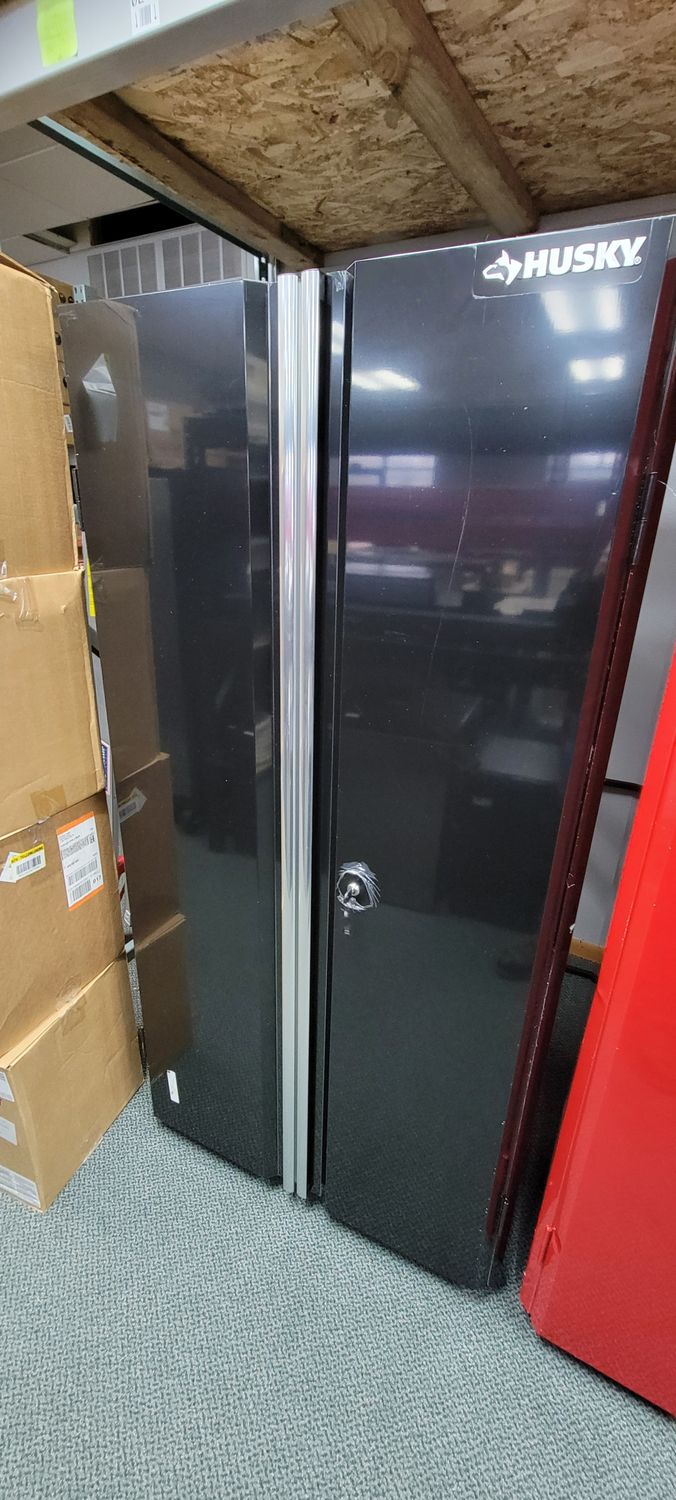 Husky Ready-to-Assemble 24-Gauge Steel Freestanding Garage Cabinet in Black (36.6 in. W x 72 in. H x 18.3 in. D) G3602T-US ....