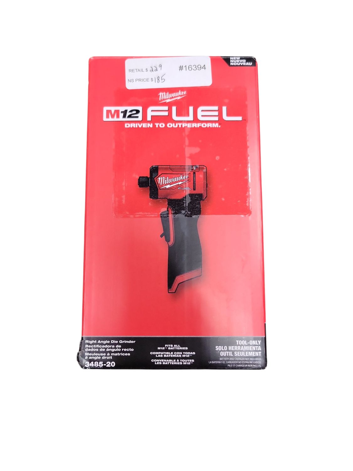 Milwaukee M12 FUEL 12V Lithium-Ion Brushless Cordless 1/4 in. Right Angle Die Grinder (Tool-Only) 3485-20